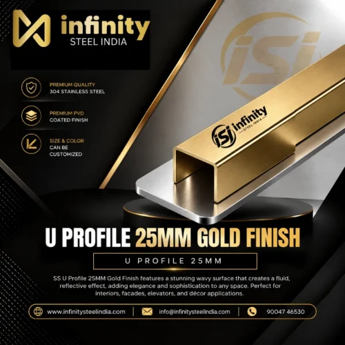 U Profile 25mm Gold Finish