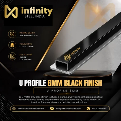 U Profile 6mm Black Finish