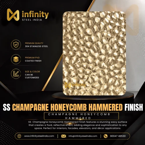 ss Champagne Honeycomb Hammered finish