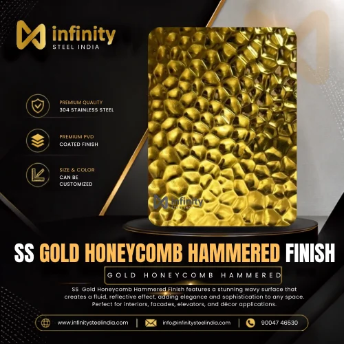 ss Gold Honeycomb Hammered finish