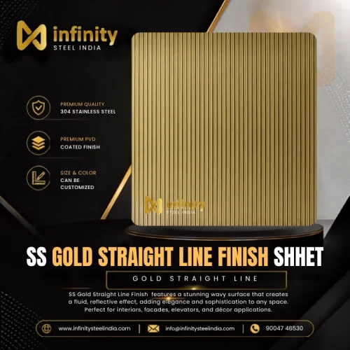 ss Gold Straight Line Finish shhet