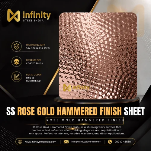 ss Rose Gold Hammered Finish Sheet