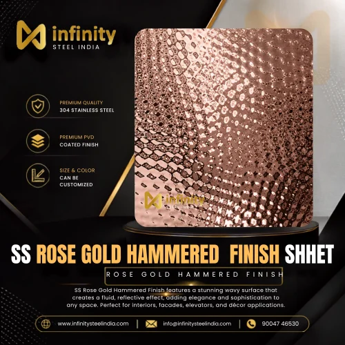 ss Rose Gold Hammered Finish shhet
