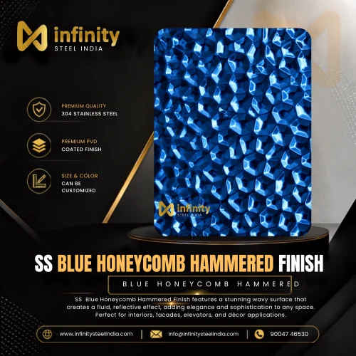 ss blue Honeycomb Hammered finish