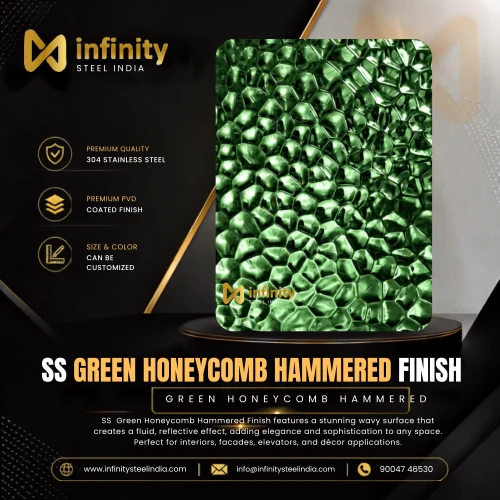 ss green Honeycomb Hammered finish