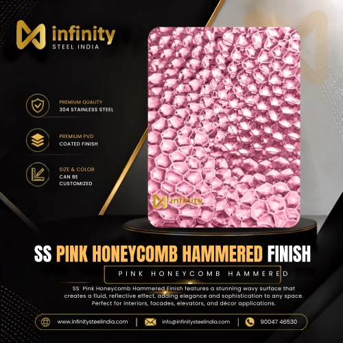 ss pink Honeycomb Hammered finish
