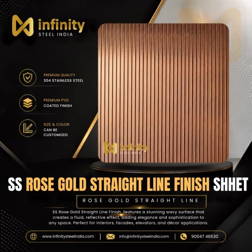 ss rose Gold Straight Line Finish shhet