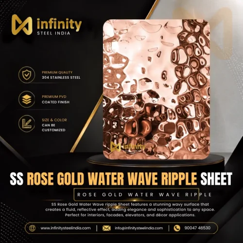 ss rose gold Water Wave ripple Sheet