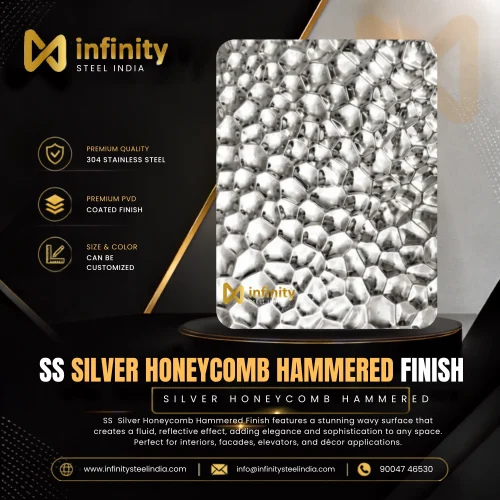 ss silver Honeycomb Hammered finish